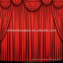 Veludo vermelho cortinas motorizadas do estágio com a saia anexada